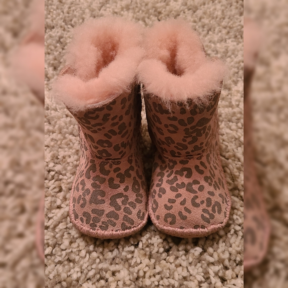 UGG Cassie Leopard Infant Baby Pink Boots